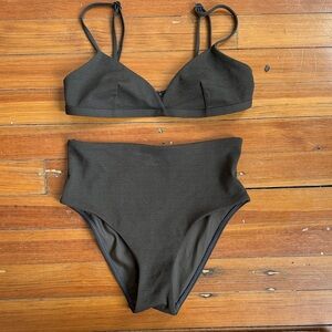 Matteau green High-Waisted Bikini Set